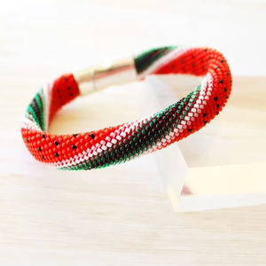 Bracelet manchette en perles faites à la main-Manchette pour femmes et filles - Product Image 1