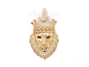 จี้เพชรรูปมงกุฎสิงโตเพชรแบบเท่ๆพร้อมมงกุฎประดับฮิปฮอปสำหรับผู้ชาย925ล่าสุดจี้เงินสตาร์ลิ่ง - Product Image 4