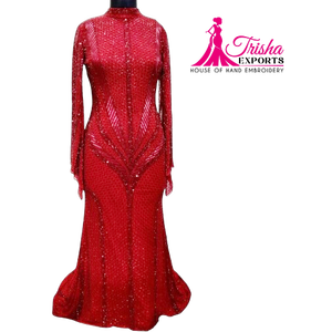 มินิเดรสสำหรับงานแต่งงานและตอนเย็นทำด้วยมือปักเลื่อมลวดลายที่เป็นเอกลักษณ์ - Product Image 1