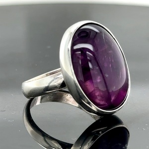 <b>Boho</b> Hippie Amethyst <b>Silver</b> <b>Ring</b> Women's and Men's Engagement and Wedding Gift Elegant Bohemian Style - Product Image 4