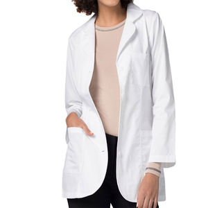 Blouse blanche unisexe de laboratoire en coton et polyester pour hommes et femmes - Product Image 2