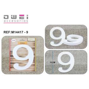 Letreros de pared de madera blanca Número 11CM1 2u/c Diseño elegante para decoración del hogar - Product Image 1