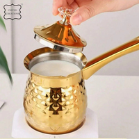 Cafetière traditionnelle turque en cuivre faite à la main tasses en métal gravé couleur cuivre brossé café artisanal de qualité supérieure