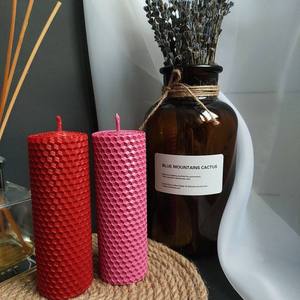 Kit de fabrication de bougies DIY en cire d'abeille, feuilles de nid d'abeille, bougies bordeaux pour enfants, couleurs et tailles différentes, vente en gros - Product Image 4