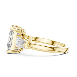 แหวนหมั้นทรงเจ้าหญิงหรูหราแบบสามเม็ด ประดับเพชรโมอิสซาไนต์  ทอง 14k ชุบทองคำขาว  พร้อมใบรับรอง IGI  ดีไซน์สง่างามสำหรับเจ้าสาว - Product Image 2