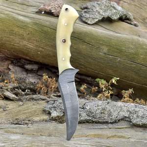 Couteau de chasse fait main damas de haute qualité avec gaine en cuir Conception de couteau de camping à lame fixe prise en charge OEM - Product Image 5