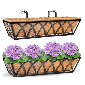 Double balustrade moderne en fer naturel-support de jardinière pour balcon support de pot jardinière extérieure balustrade ovale jardinière fournitures de jardin - Product Image 5