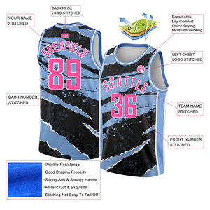 Camisetas de baloncesto para hombre al por mayor diseño personalizado camisetas de poliéster de transferencia de calor impresas ropa deportiva de alta calidad precio barato - Product Image 5