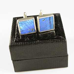 Venta al por mayor de gemelos de plata esterlina 925 hechos a mano de forma redonda labradorita natural patrón de Clip de corbata para regalos de boda para hombres y mujeres - Product Image 1