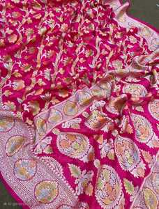 Nuevo Diseño de Saree de Chifón Natural con Elegante Trabajo Zari, Estilo Tradicional, Protección Solar para Fiestas y Eventos - Product Image 2