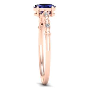 Bague en argent sterling 925 certifiée REYES GRA, saphir bleu taille ovale de 0,5 carat, pierre précieuse, certifiée GRA, moissanite, bijoux fins - Product Image 3