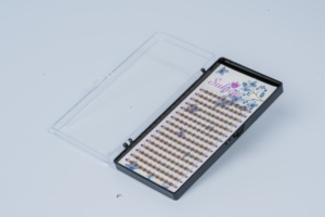 2D 0,07 MM coreano mate negro prefabricado ventiladores volumen extensión de pestañas 0,07 0,10 0,12 0,15 J B C D L rizo pestañas de tallo corto - Product Image 2