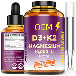 Gotas de Vitamina D3 y <span class=keywords><strong>K2</strong></span> Veganas de Marca Privada OEM con Suplementos de Glicinato de Magnesio, Gotas de <span class=keywords><strong>VIT</strong></span> D3 <span class=keywords><strong>K2</strong></span> - Product Image 1