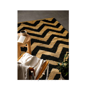 พรมปอกระเจาสีดำธรรมชาติแบบ100% ชุดพรมสำหรับห้องนั่งเล่นห้องรับประทานอาหารห้องโถงสวดมนต์ใหม่ - Product Image 4