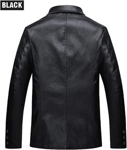 Veste décontractée en cuir Pu à revers pour homme - Product Image 2