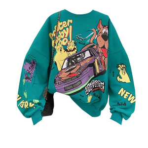 Sudadera de manga larga personalizada para mujer con capucha sin cuerda, diseño en relieve y decoración con insignia de logotipo frontal - Product Image 1