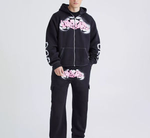 Chándal con Estampado Puff Personalizado con Logotipo para Hombre, Chándales de Invierno Transpirables de Alta Calidad para Hombre a Precio de Mayoreo - Product Image 6