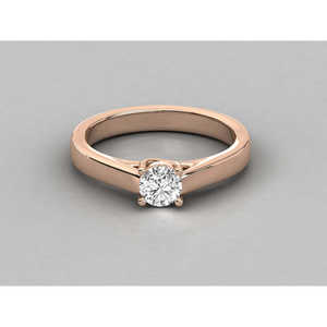 Bague solitaire en or 9 carats avec diamant brillant - Product Image 5