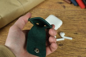 Housse en cuir véritable pour Air Pods Housse de protection antichoc Air pods Support pour casque sans fil - Product Image 4