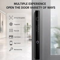 Serrure intelligente en aluminium à rupture de pont thermique étanche TTLock avec identification faciale 3D, empreinte digitale, matériau en alliage d'aluminium, contrôlée par application, carte mémoire