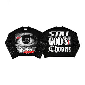 Nouveau design, sweat-shirt personnalisé en coton French Terry épais, imprimé, épaules tombantes, surpiqûres contrastées, streetwear pour hommes - Product Image 4