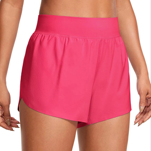 Short de course taille haute en coton/polyester pour femmes pour femmes Fitness Sports Yoga Pantalon avec doublure intérieure Séchage rapide - Product Image 4