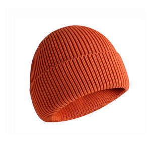 Top notch nouvelle mode tricoté chapeau acrylique coton bonnet chapeau à revers hiver extérieur chaud bonnet chapeau pour hommes femmes - Product Image 4