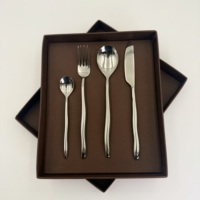 Nouveauté, ensemble de couverts de luxe de haute qualité en acier inoxydable 202, ensemble de 4 cuillères, fourchettes, couteaux, argenterie, ensemble de couverts de mariage