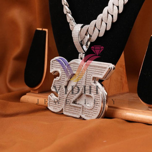 925 plata esterlina chapado en oro rosa estilo helado Hip Hop colgantes de diamantes diseño de letras personalizadas dijes de joyería fina para hombres IGI - Product Image 5
