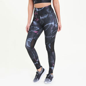 Mallas personalizadas de cintura alta y sublimación completa de la mejor calidad para tela de LICRA de punto para mujer Unisex - Product Image 3