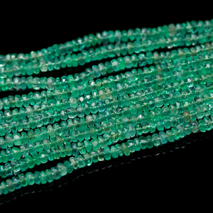 Cuentas de Esmeralda Verde Natural de Zambia de 2.5-3.5 mm, Facetadas, en Forma de Rondelle, Hebras de 16 Pulgadas para la Fabricación de Joyas - Product Image 4
