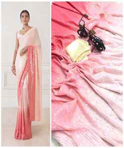 Vêtements de fête Nouveau Saree attrayant de dernier créateur avec chemisier non cousu Nettoyage à sec en machine dans un vêtement ethnique Ethnique - Product Image 6