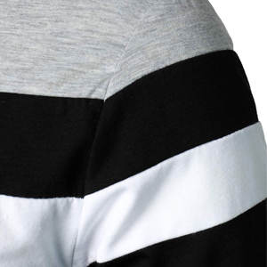 เสื้อโปโลผู้ชายแฟชั่นฤดูร้อนเสื้อโปโลแขนยาวลำลองลายขวางเสื้อโปโลมีซิป - Product Image 4