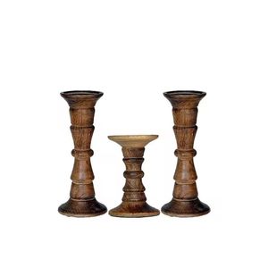 Wooden <b>Candle</b> Stand <b>Holders</b> Pillar <b>Candle</b> <b>Sticks</b> Table Centerpiece Decor for Pillar <b>Candles</b> - Product Image 1