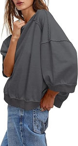 Sudadera con capucha para mujer 100% algodón 380g tela peso talla grande de gran tamaño transpirable Color sólido logotipo personalizado frente - Product Image 3