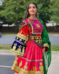 Ropa tradicional hecha a mano vestido afgano de alta calidad mejor Material afgano Vintage vestidos de mujer 0578 - Product Image 3