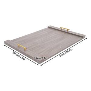 Planche à découper rectangulaire en bois couleur frêne avec poignées dorées étonnantes Qualité luxueuse parfaite pour la déco de cuisine élégante - Product Image 5