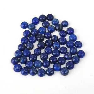 Pendentif Collier Fait Main en Lapis Lazuli de Haute Qualité, Coupe Rose Ronde, Calibré 4mm/5mm/10mm/12mm, Dos Plat, pour la Fabrication de Bijoux - Product Image 1