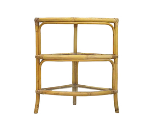 Lushaeformik Table d'appoint rotin naturel rivet argent poids boho goût couloir cloison placage méthode canapé hexagone bleu - Product Image 2