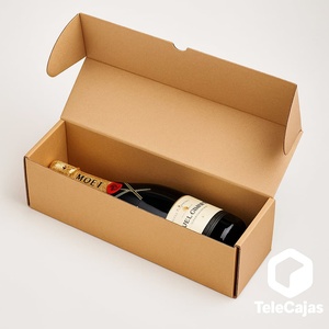 Caja Postal Resistente de 36x12x12 cm, Autoensamblable, con Tapa, de Cartón Kraft Marrón, para Envío de Botellas, Ideal para Peluches - Product Image 5