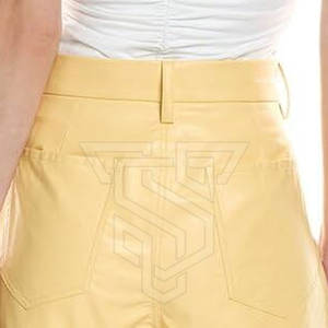 Shorts de Cuero Transpirables de Alta Calidad para Mujer, Moda 2025, Color Puro, Cintura Elástica - Product Image 5