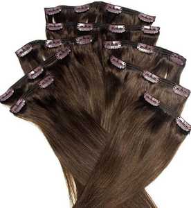 Extensiones de Cabello Virgen Remy Indio Natural Sin Procesar, Grado 12A, Sedoso, Brillante, Ondulado Liso, Doble Trama, Sin Enredos, 1 kg - Product Image 3