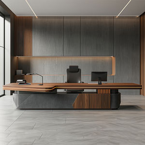 Bureau de direction moderne, grand bureau de PDG, bureau de direction contemporain, design luxueux avec des lignes épurées pour le bureau - Product Image 3