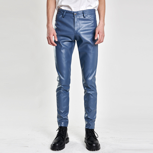 Pantalones vaqueros azules de cuero genuino para hombre, pantalones casuales ligeros e impermeables de protección contra caídas para motocicletas, lavado oscuro, novedad - Product Image 5