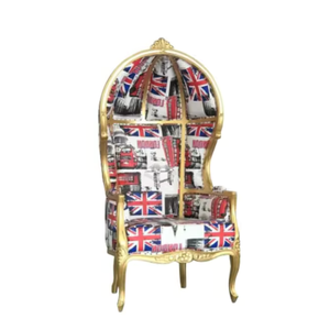 Chaises de trône modernes en bois massif or et argent pour hôtel, mobilier de mariage fabriqué en Indonésie - Product Image 1