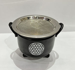 Soporte de incienso colgante de Metal de la mejor calidad Superior, diseño martillado, forma redonda, recubierto de negro, tamaño personalizado para decoración de Iglesia - Product Image 4