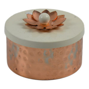 โถคุกกี้ชุบและทาสีหม้อและภาชนะโลหะแข็งดีไซน์เคลือบเงาทำจากทองแดงมันวาว - Product Image 1