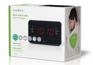 Digital alarm <b>clock</b> <b>radio</b> with LED display (Nedis CLAR002BK) - Product Image 2