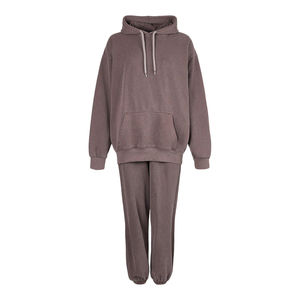 Conjunto Deportivo Informal de Invierno para Mujer, Diseño Moderno, 100% Algodón, Color Sólido Estampado, Tallas Grandes, Transpirable, Secado Rápido, Lavado Ácido - Product Image 6