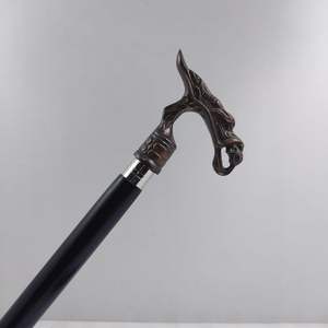 Bâton de marche artisanal traditionnel hommes et femmes-36 "poignée en laiton ébène brun unisexe Derby canne pliable - Product Image 2